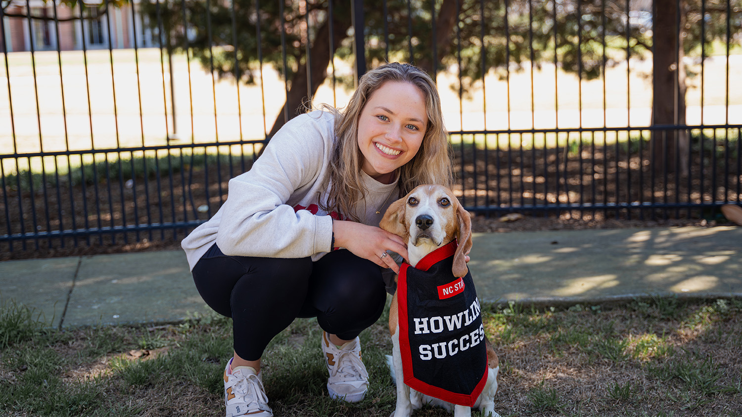 Jess Schinsky and her beagle, Delta.