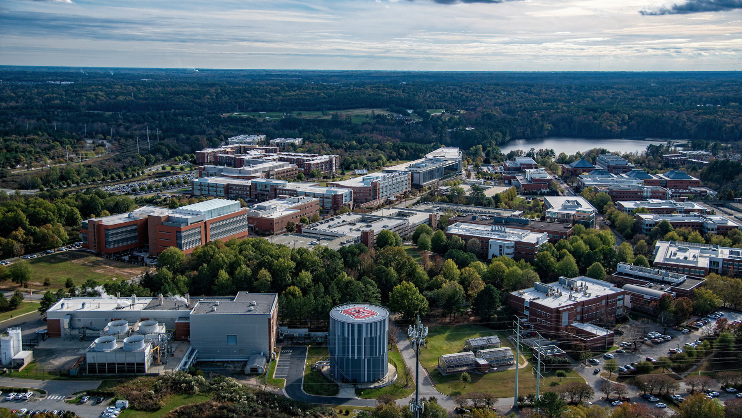 An overal photo of NC State's Centennial Campus. Photo by Marc Hall