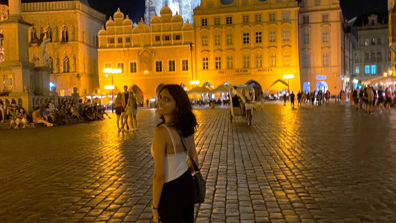Meera in Old Town Square in Prague city center