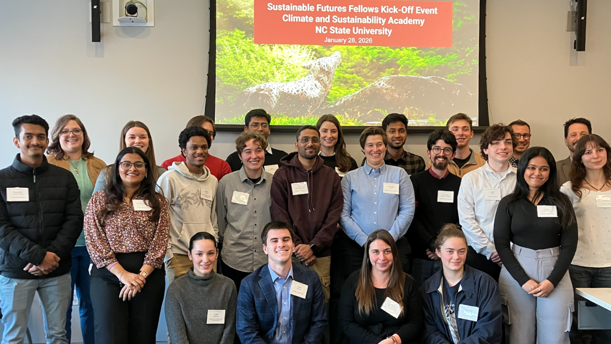 Sustainable futures fellows students pose for group photo.