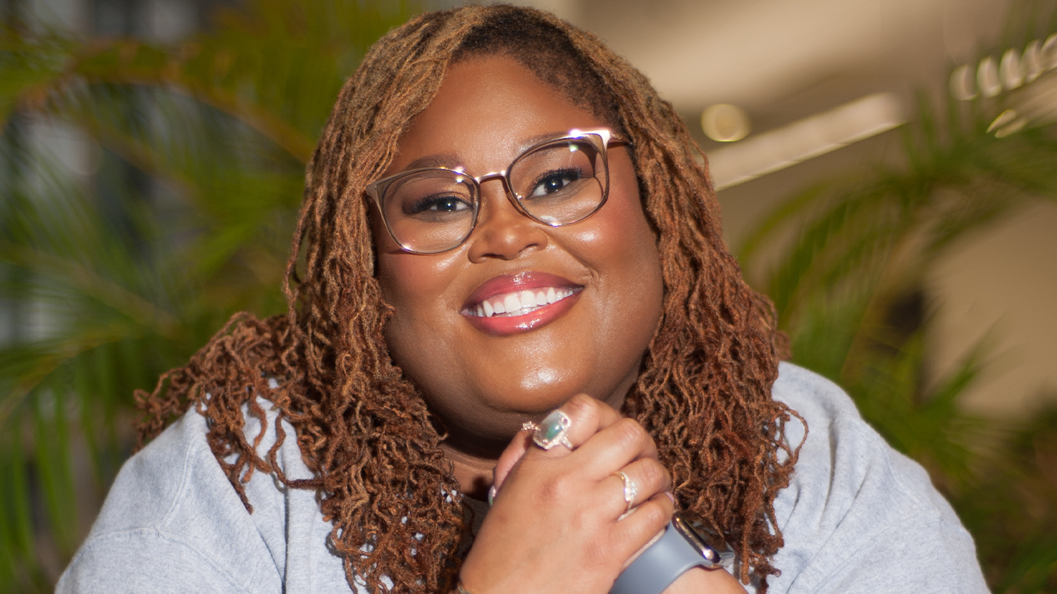 A headshot of angela gay-audre.