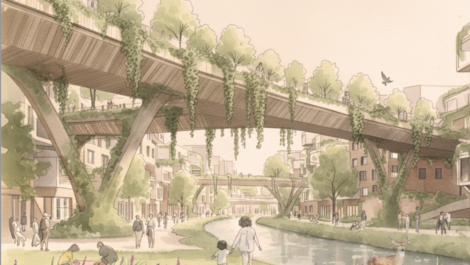 Drawing of future city