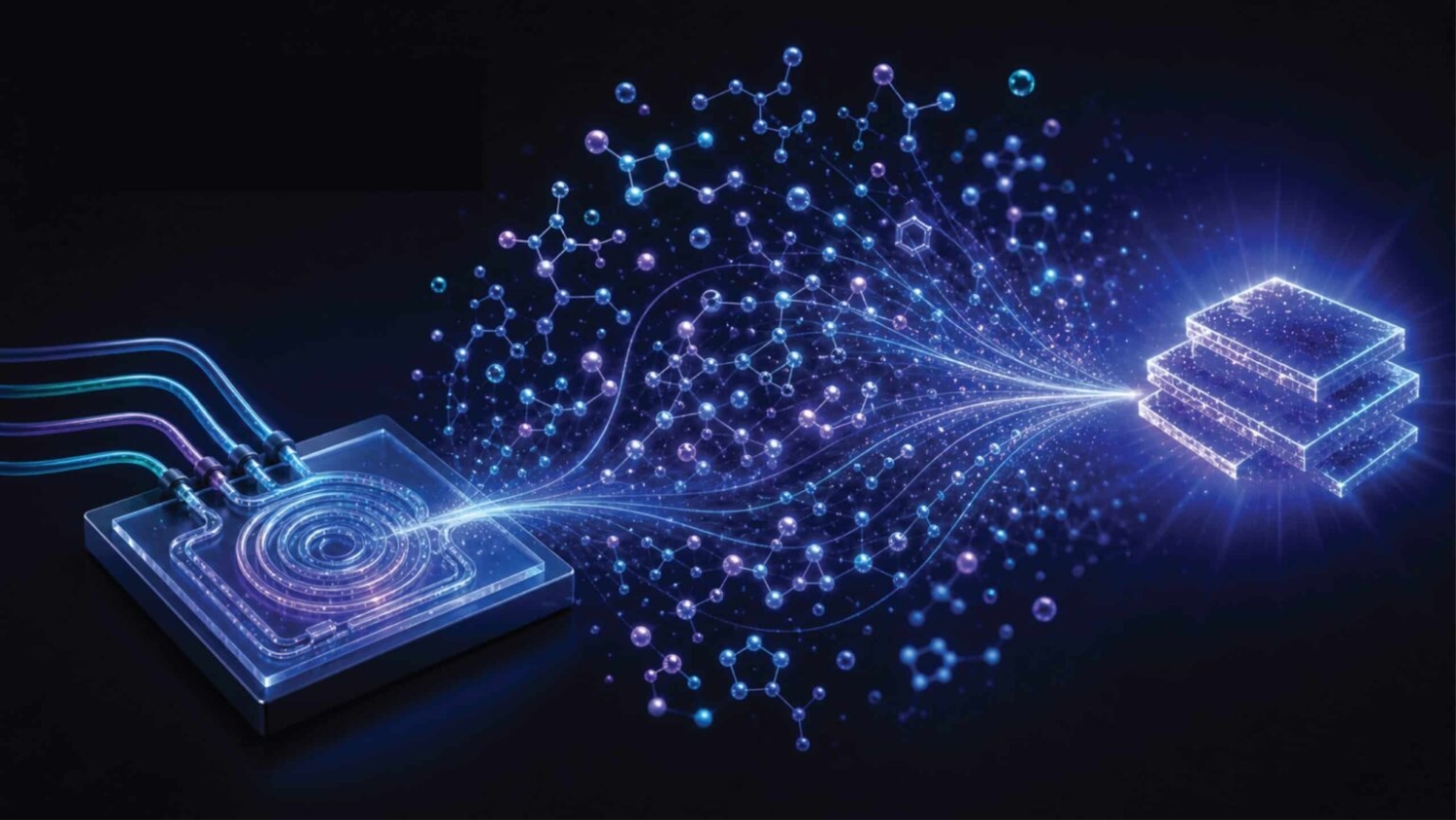 AI-generated image of machine creating nano materials