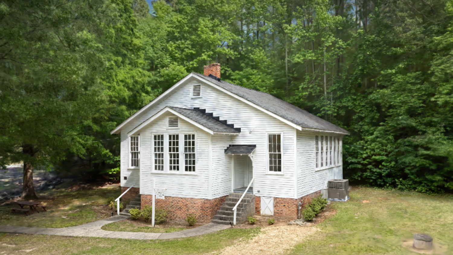 A photo of the exterior of the Historic Russell School in Durham, North Carolina.