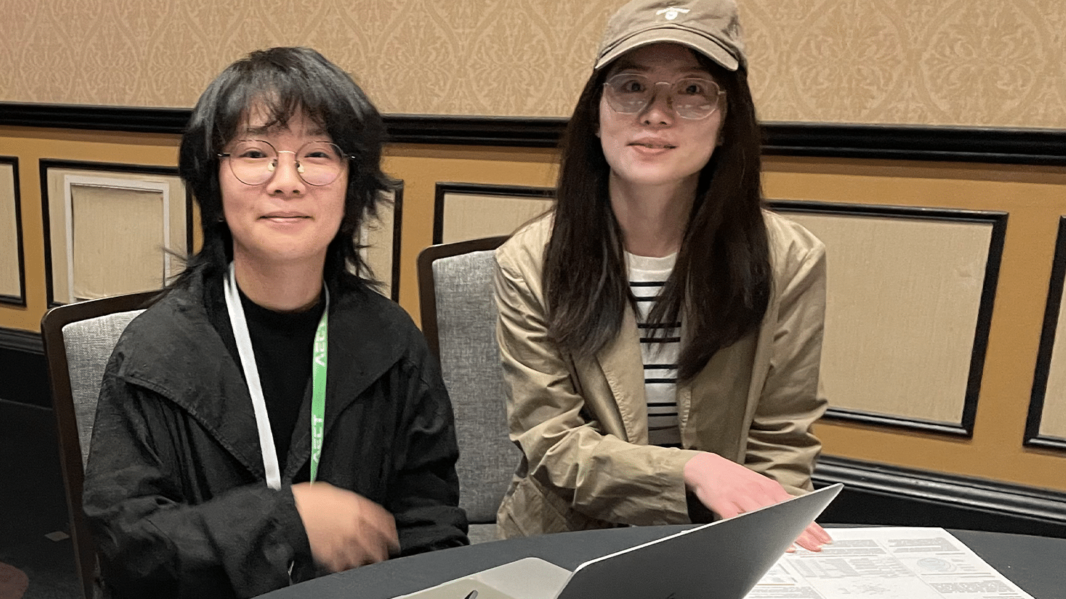 A photo of Min Zhuang ’26 and Doctoral Student Siyu Long.